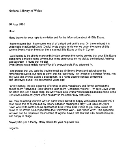 Ellis Evans Letter 3